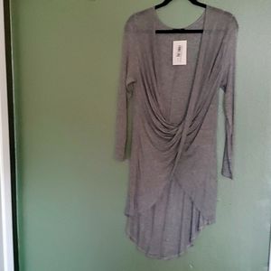 Crisscross high-low Gray top